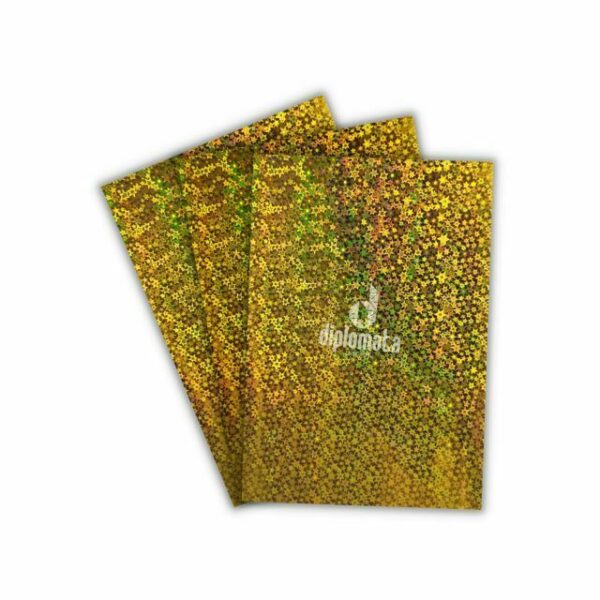 Papel Lamicote Holográfico Estrela Dourada 230g A4 (Pct c/ 3 Fls) Colors