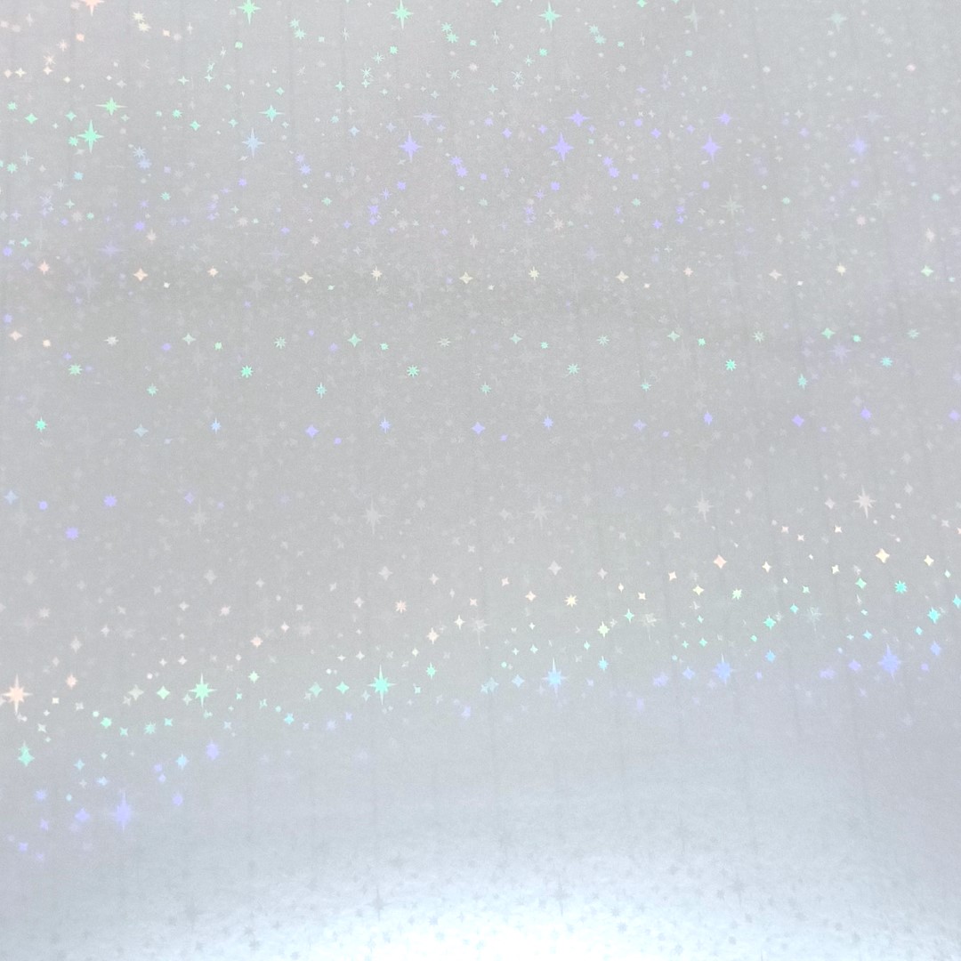 Filme Holográfico Adesivo Little Stars/Estrela para Laminação a Frio c/ 5 Fls A4