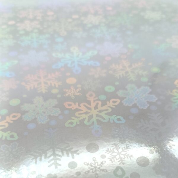 Filme Holográfico Adesivo Snow/Flocos de Neve para Laminação a Frio c/ 5 Fls A4