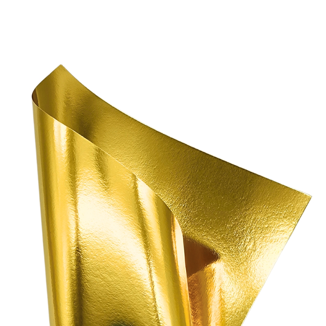 Papel Laminado Dupla Face Ouro 180g Metallik