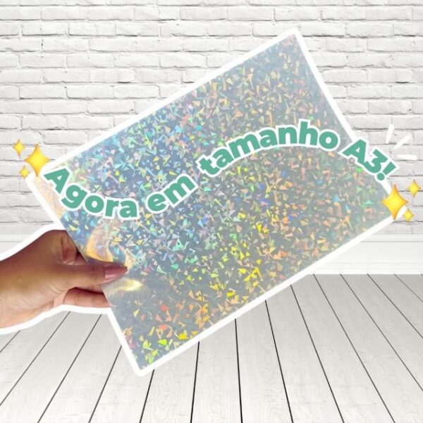 Filme Holográfico Adesivo Broken/Caquinhos para Laminação a Frio c/ 5 Fls A3