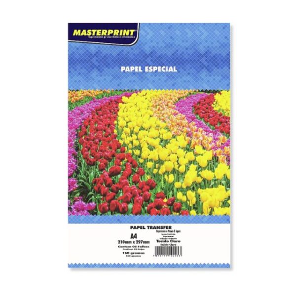 Papel Transfer Glossy 160g A4 c/ 5 Fls (cores claras)