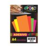 Papel Adesivo Neon Laranja 100g c/ 20 fls A4 Offpaper