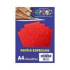 Papel Glitter Vermelho 180g c/ 5 Fls A4 Offpaper