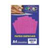 Papel Glitter Decorado Rosa Colmeia 150g c/ 10 Fls A4 Offpaper