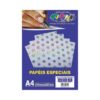 Papel Glitter Decorado Prata Bolinha 150g c/ 10 Fls A4 Offpaper