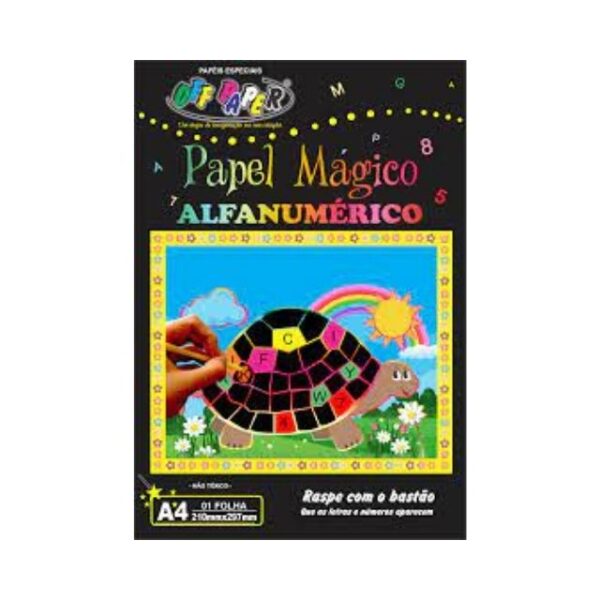 Papel Mágico Alfanumérico 1 Folha A4 + Bastão Offpaper