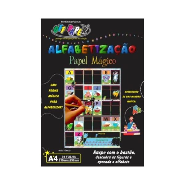 Papel Mágico Alfabetização 1 Folha A4 + Bastão Offpaper