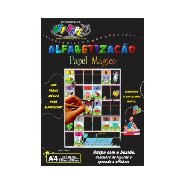 Papel Mágico Alfabetização 1 Folha A4 + Bastão Offpaper