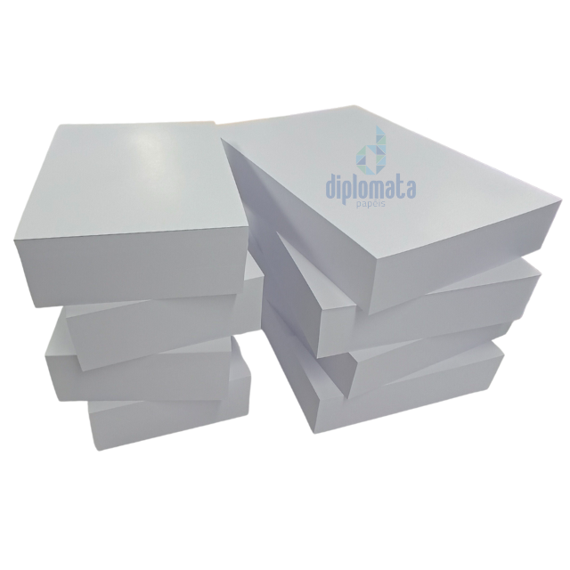 Atacado | Papel Couche Fosco 170g Pct c/ 250 Fls 66x96 Cortado na Medida Desejada