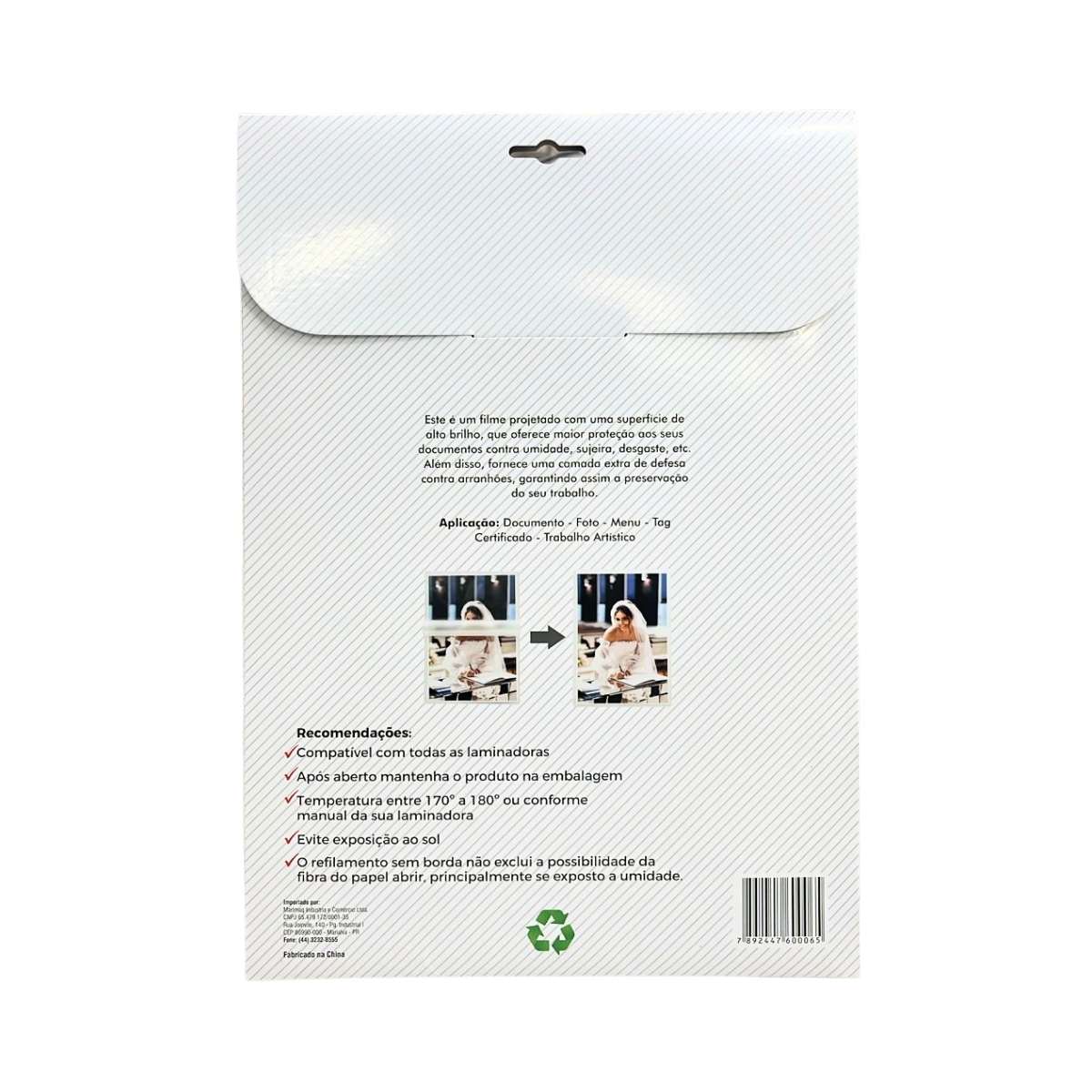 Petseal Brilho A4 Pouch Film para Plastificação 175 micras PSG c/ 10 unid - Imagem 2