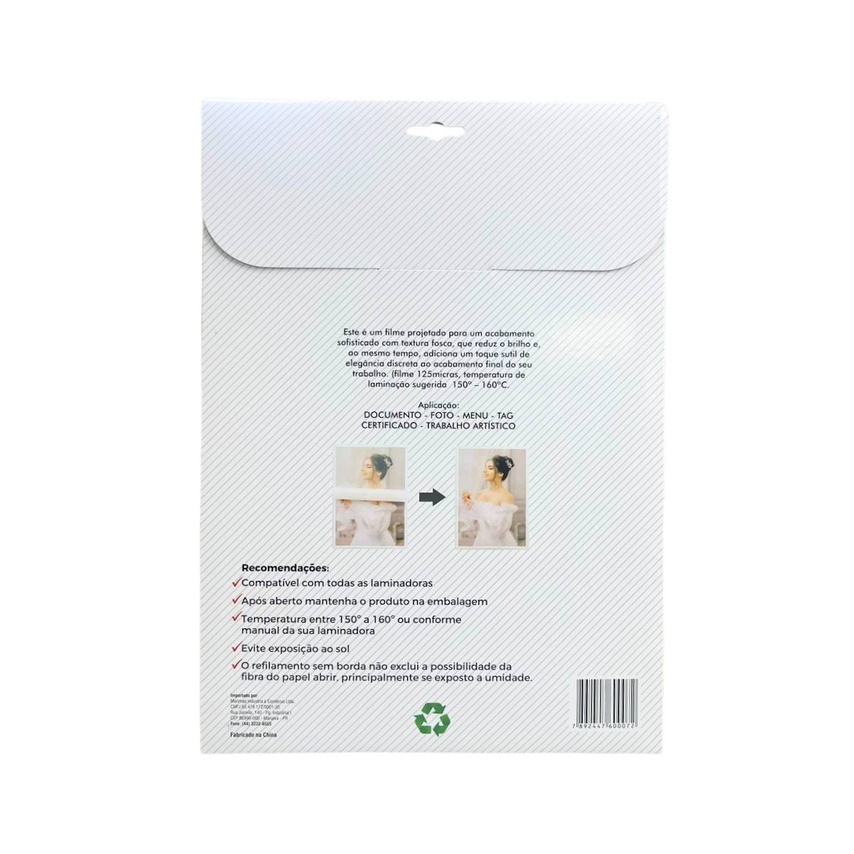 Petseal Fosco A4 Pouch Film para Plastificação 125 micras PSG c/ 40 unid - Imagem 2