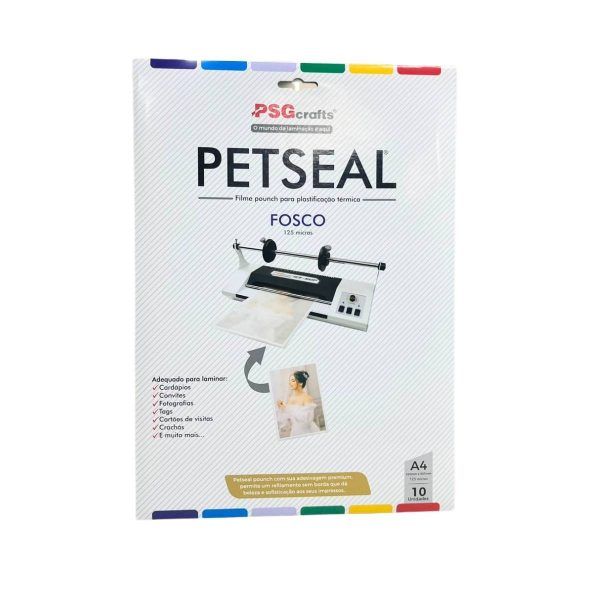 Petseal Fosco A4 Pouch Film para Plastificação 125 micras PSG c/ 40 unid