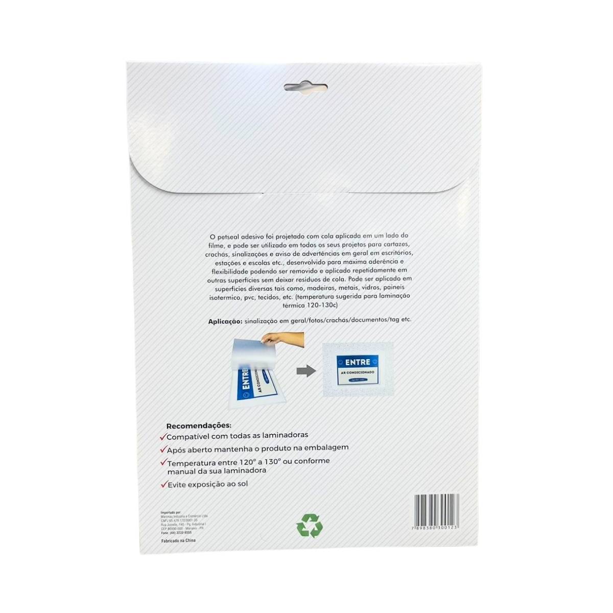 Petseal Adesivo Brilho A4 Pouch Film para Plastificação 75 micras PSG c/ 5 unid - Imagem 2