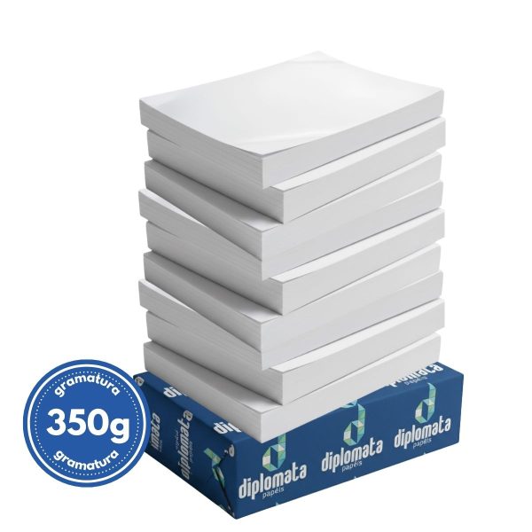 Atacado | Papel Couche Brilho 350g Pct c/ 100 Fls 66x96 Cortado na Medida Desejada