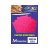 Papel Glitter Pink 180g c/ 5 Fls A4 Offpaper
